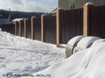 Кирпичные столбы пролеты из профилированного листа